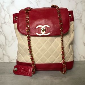 SOLD RARE Chanel Vintage Quilted Flap Backpack